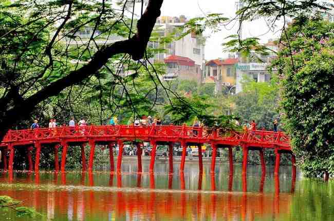 The Huc Bridge Hoan Kiem Lake